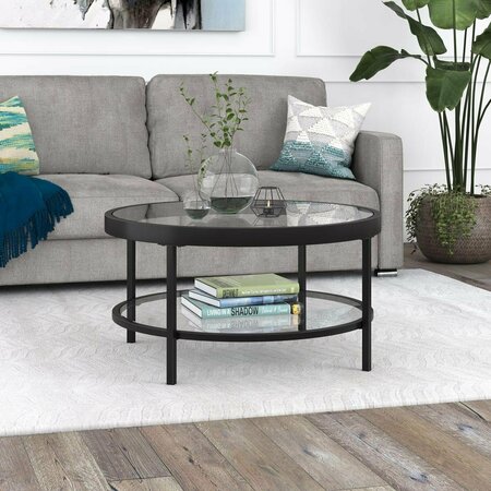 HUDSON & CANAL 32 in. Alexis Round Coffee Table Blackened Bronze CT1565
